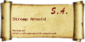 Stromp Arnold névjegykártya